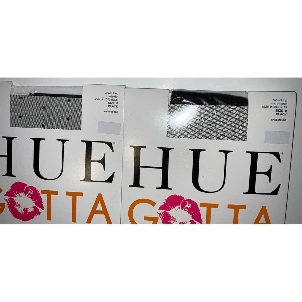 NIP Lot 6 Pairs HUE Gotta Have It! Fashion Sheers Control Top Pantyhose‎ Size 0